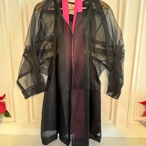 Vintage BCBGMaxAzria RUNWAY Sheer Trench with Pink Belt